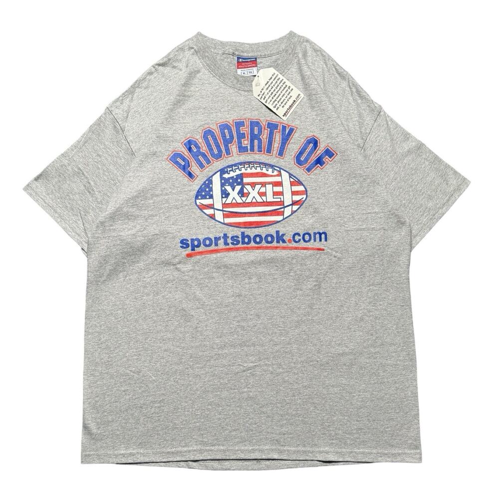 Vintage 90s Champion Sportsbook.com Promo T Shirt XL Sports Bet NBA NFL